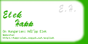 elek happ business card